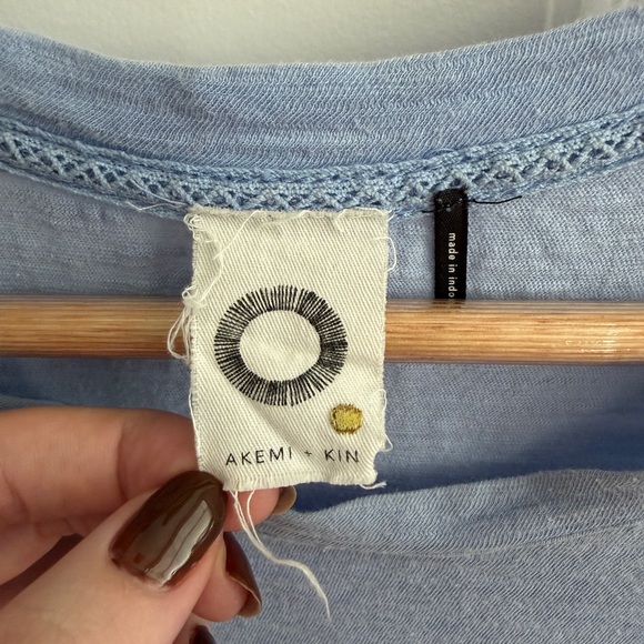 Akemi+Kin Light Blue Ruffled Top - Picture 4 of 5